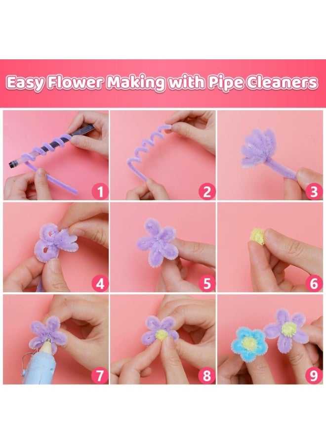 FAYET 100Pcs Pastel Pipe Cleaners Craft Supplies, Macaron Chenille Stems for DIY Art, Kids Crafts, School Projects and Decorations - Image 5